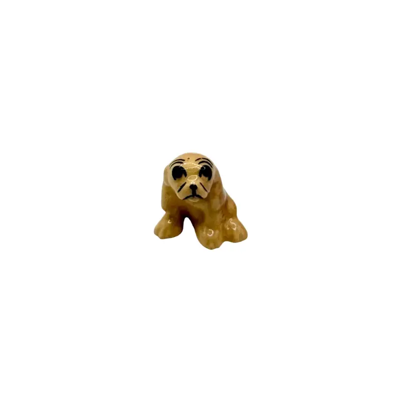 Mini Hagen Renaker Cocker Spaniel Tan Puppy Seated A-97