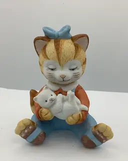 Bronson Ceramics (BC) 1993 Cat with Kitten Figurine
