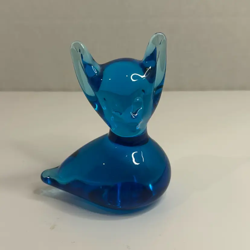 Swedish Blue Art Glass Cat? Duck?