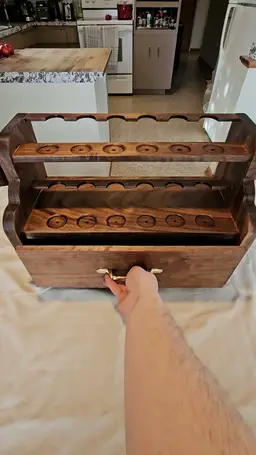 Tobacco Pipe holder With Sectioned Drawer