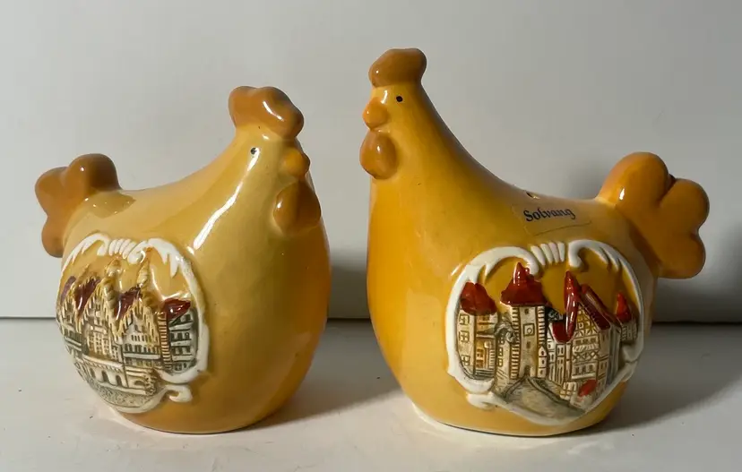 Chicken Salt And Pepper Shakers. Solvang Sticker