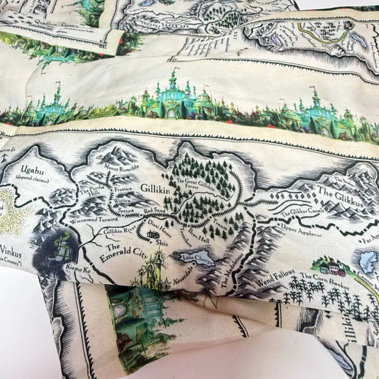 Wicked Wizard of Oz Map Novelty Print Infinity Scarf Frank Baum Literary Gift