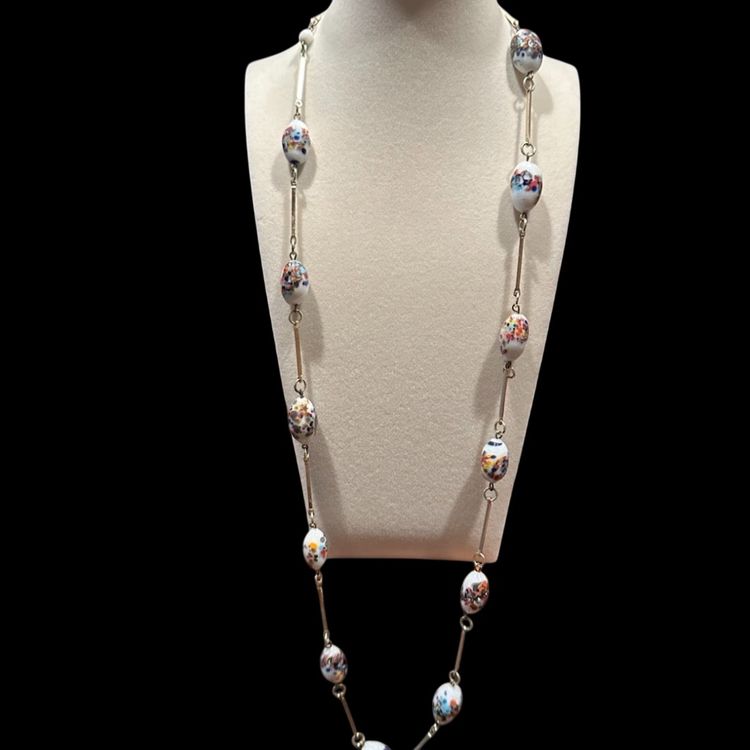 Vintage Murano Porcelain Beaded Necklace