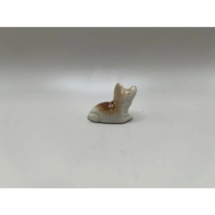 Vintage Miniature Porcelain French Bulldog Figurine ~ Collectible ~ 1.25 inches long, 1 inch tall