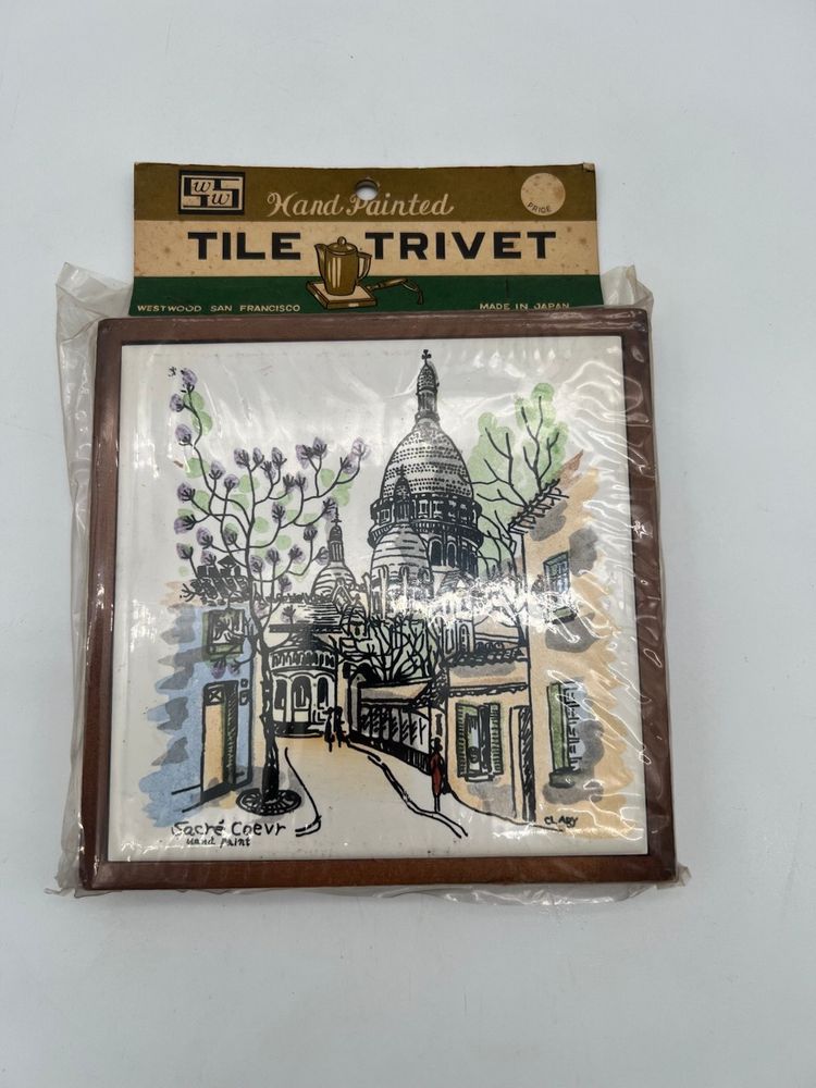 #11 Vintage Hand Painted Tile Trivet