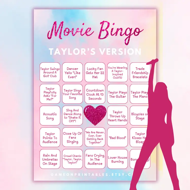 Eras Tour Movie Bingo Game | 10 Cards | Digital Download