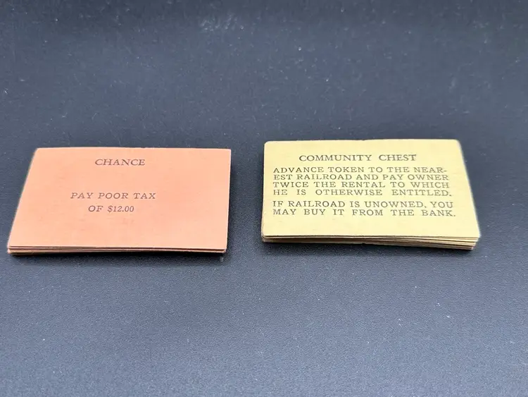 Vintage Monopoly Game Cards: Community Chest and Chance Replacement Set