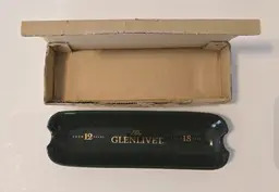 The Glenlivet Cigar Ashtray Ceramic Rare Green & Gold Aged 12 Years + 18 Years