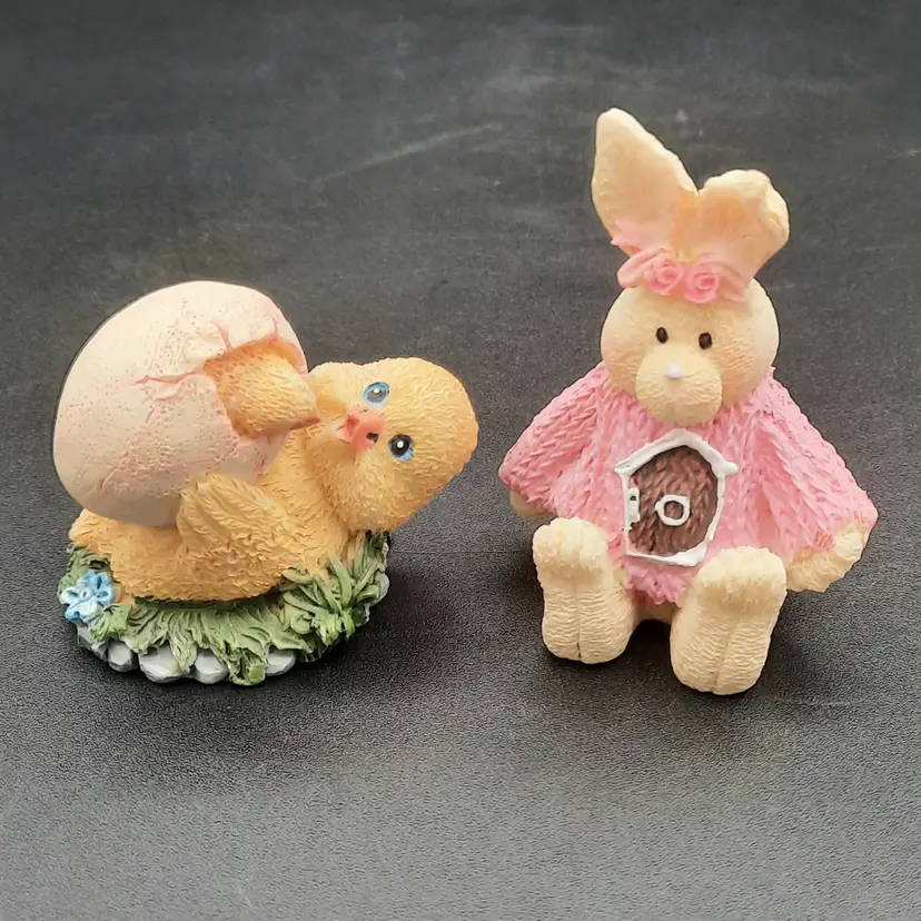 Easter Figurines Bunny Rabbit & Hatching Chick