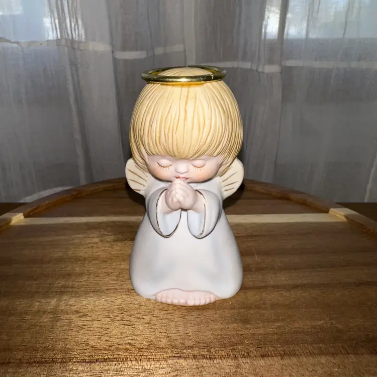 Niki-Vintage Ceramic Praying Angel Bell