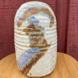 Handmade Pottery Vase, Signed By Artist, Sandy Hagist, Mt. Horeb, WI.
