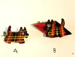 Vintage Plastic Fantastic Plaid Scottie Dog Brooch Pin Choice