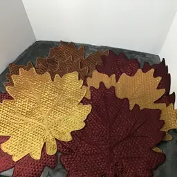 Fall Decor Bundle: Sunflower Napkin Rings + Leaf Placemats Autumn Set of 12