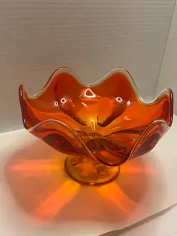 1960s Vintage Viking Art Glass Compote