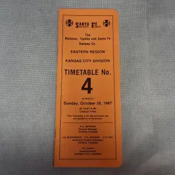 Atchison Topeka Santa Fe Railway Employee Timetable No 4 1987 Kansas City Div