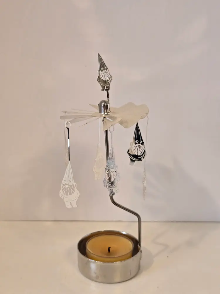 Spinning Gnomes Swedish Metal Tealight Candle Holder Pluto