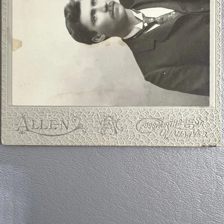 Antique Cabinet Card Photo 3 Adult Men Portrait Thick Mustache Omaha Nebraska Victorian