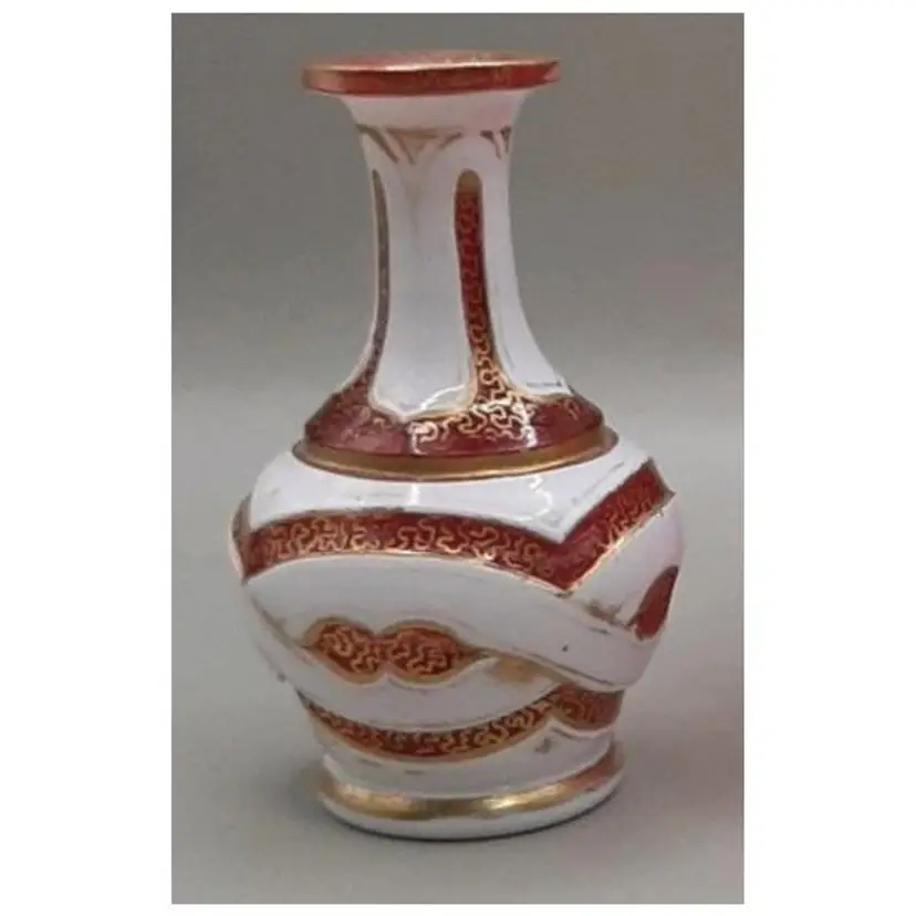 Antique Moser Cranberry Overlay Bottle