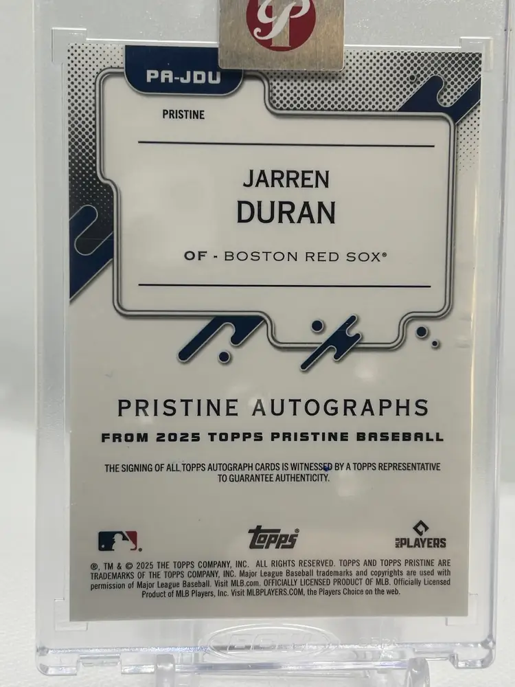 Jarren Duran 2025 Topps Pristine Purple Refractor Auto /50 Boston Red Sox