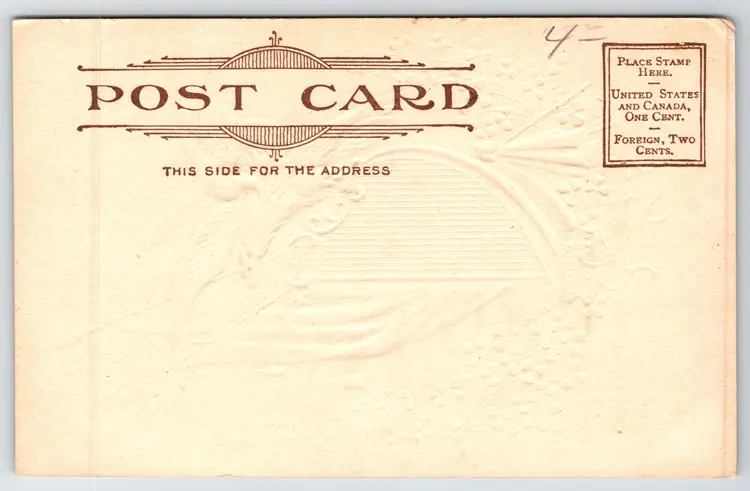 Postcard Irish American Flag St Patrick's Day Golden Eagle on Harp Embossed  - 15318