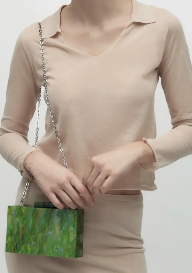 Zara Limited Edition Hard Case Clutch Bag (A9460)