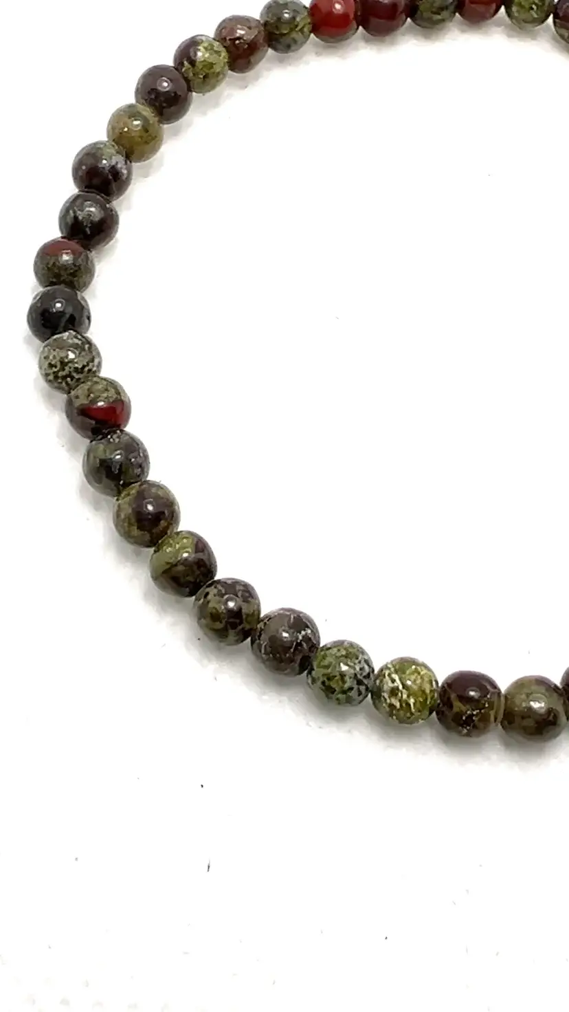 Dragon’s Blood 🩸 Jasper 4mm Beads.  7” Stretch Bracelet Jewelry