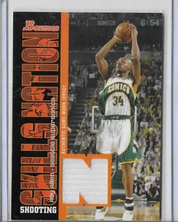 Ray Allen 2005 Bowman Skills Nation Supersonics Game-Worn Jersey Patch Card