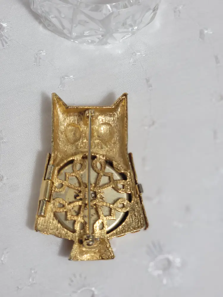 Vintage Avon pendant and brooch perfume owl