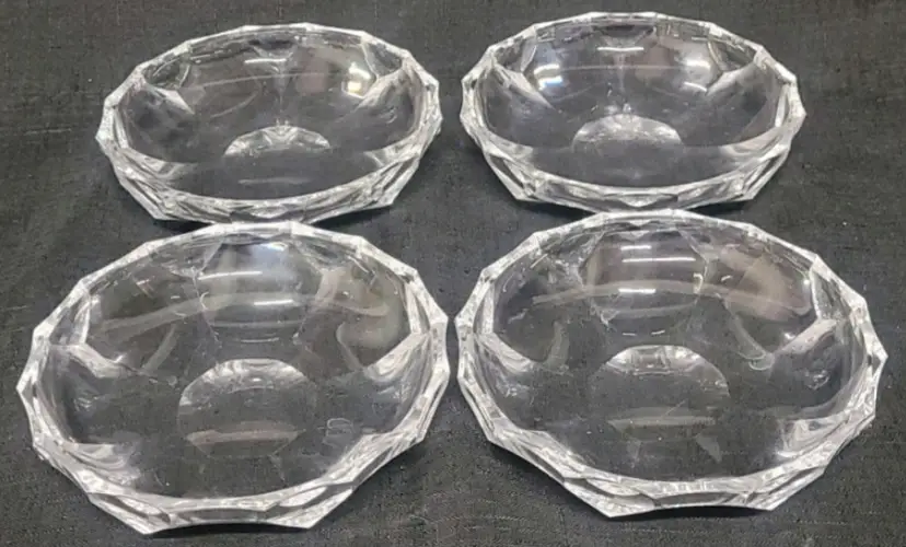 Four (4) MCM Josephinenhütte German Lead Crystal Candy Dishes