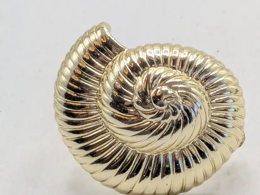 Vintage Danecraft Silver Tone SeaShell Brooch Pin