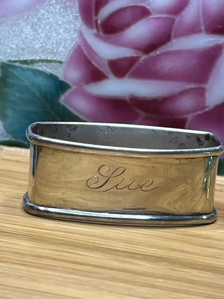 Engraved “Sue” Sterling Silver Napkin Ring By Webster Silver Company