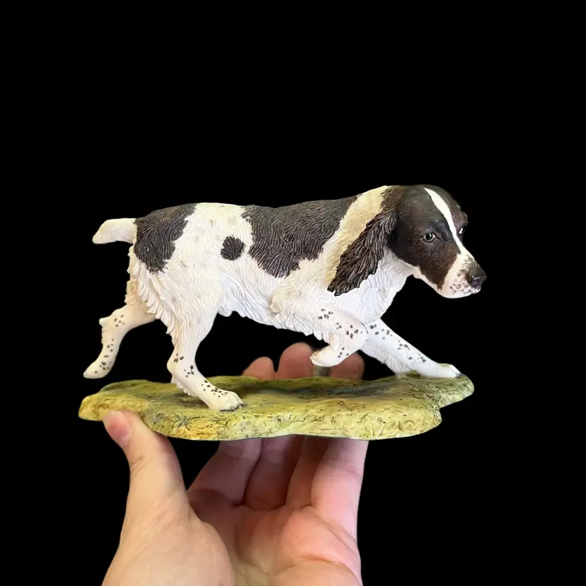 Border Fine Arts Running Spaniel Dog Figurine, Ray Ayres 1983, Realistic Spaniel Figurine, Dog Art