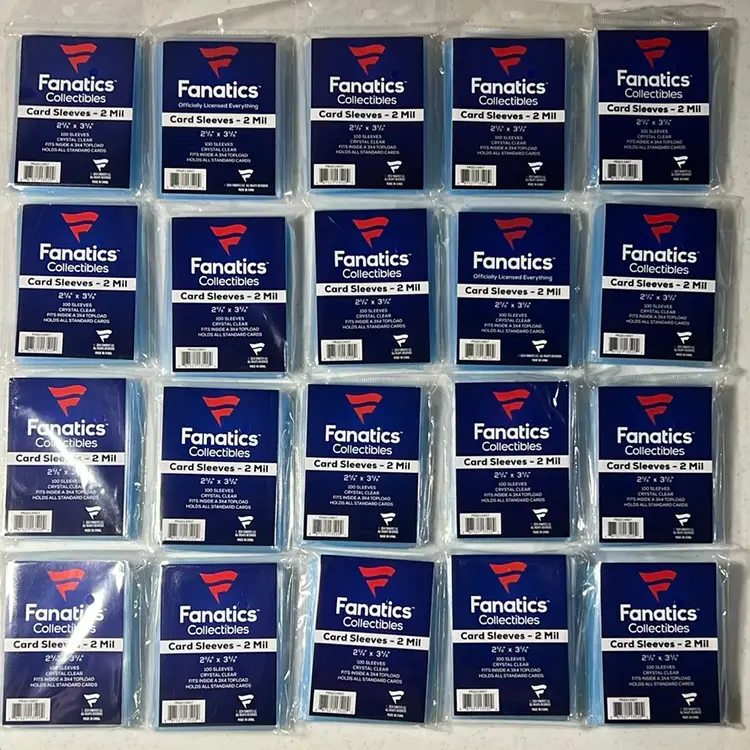 Fanatics 100pc standard card sleeves 20 pack bundle MBBSUP3