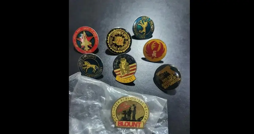 Vintage Pre - Owned Military Misc Hat/ Lapel pins- selling as a set