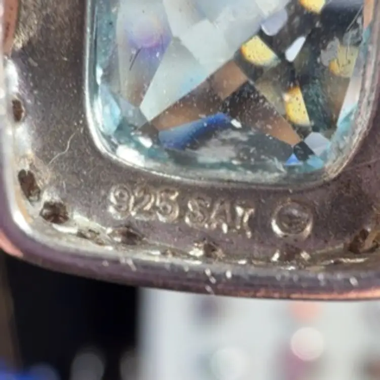 Sterling Silver Aqua Marine Square 1/2” Pendant on 18” Chain