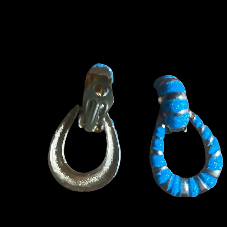 Turquoise And Gold Clip On Earrings