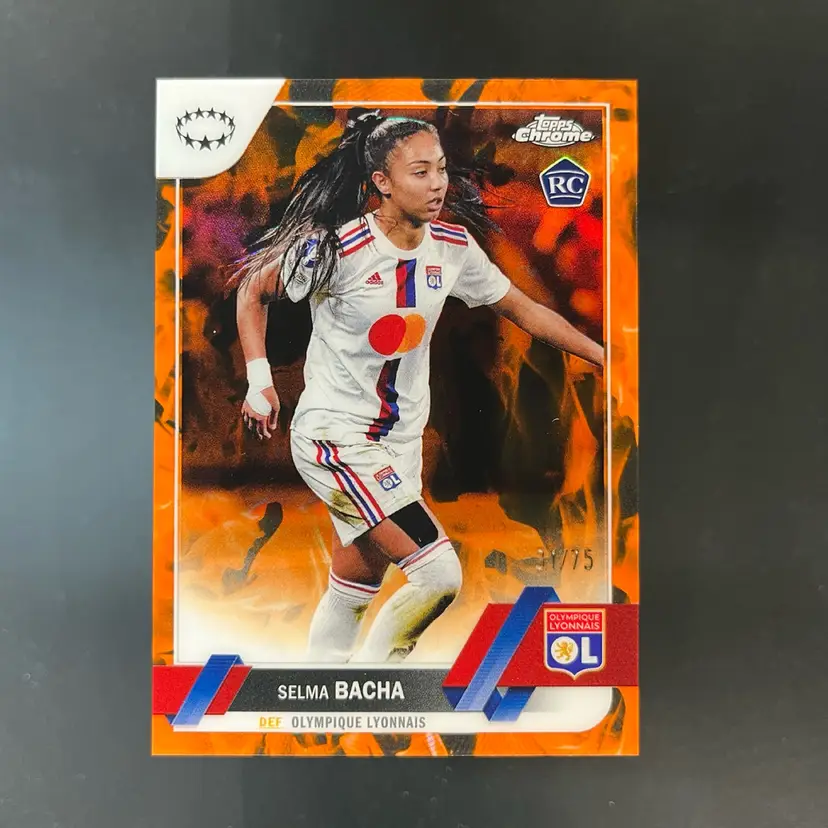 Selma Bacha 2022/23 Topps Chrome UWCL Inferno /75 Soccer Card