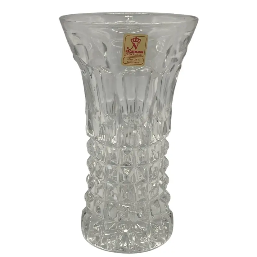 Nachtmann German Cut Crystal Small Vase,
4 3/4β Tall