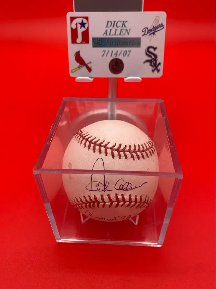 Dick Allen AL-MVP "72" Autographed Major League Baseball w/ COA & Case
