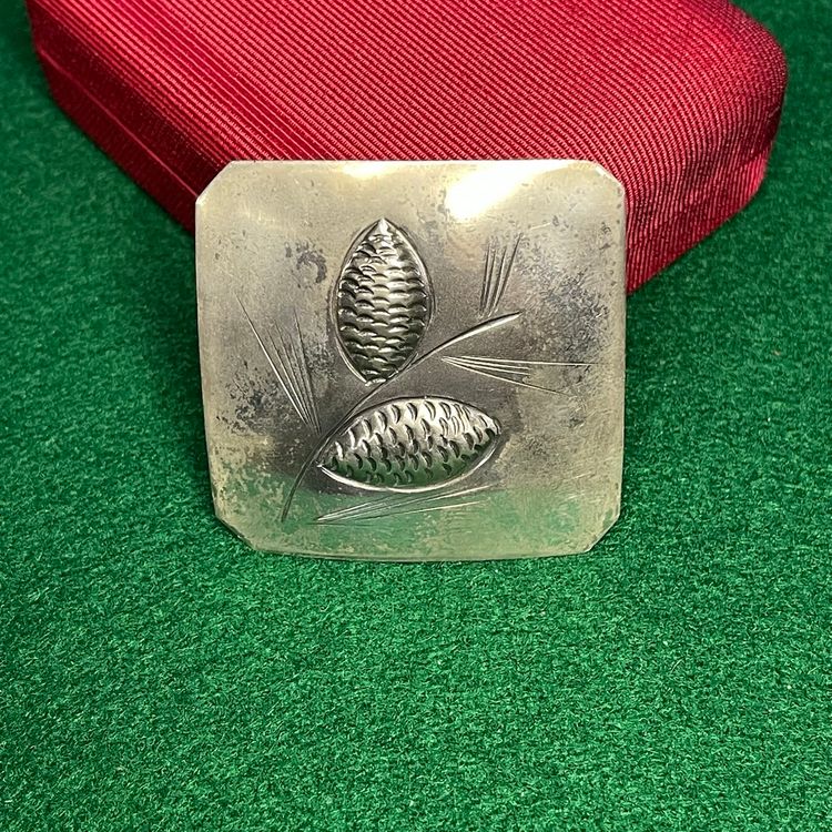 Stewart Nye Sterling Silver Pine Cone Square Brooch Pin