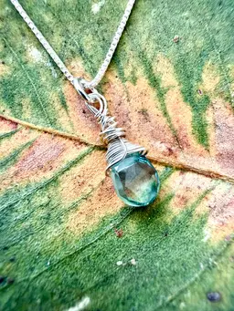 Minimalist Aquamarine Pendant On Dainty SS Snake Chain