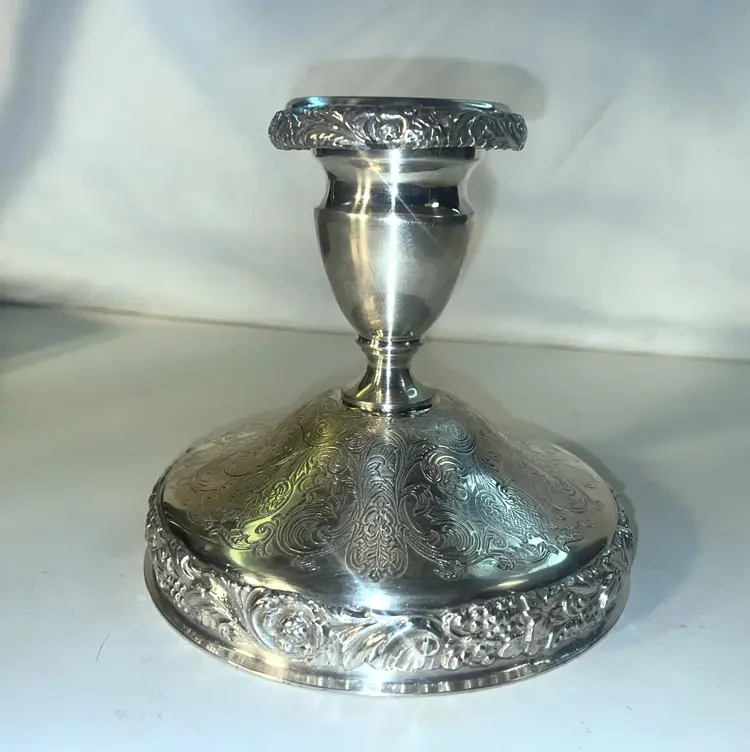 Silver-plated candlestick - I.S old English reproduction