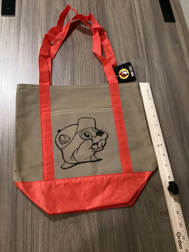 Buc-ee’s Mini Tote Bag New 13x10 Canvas Market Bag Small Reusable Red Bucees
