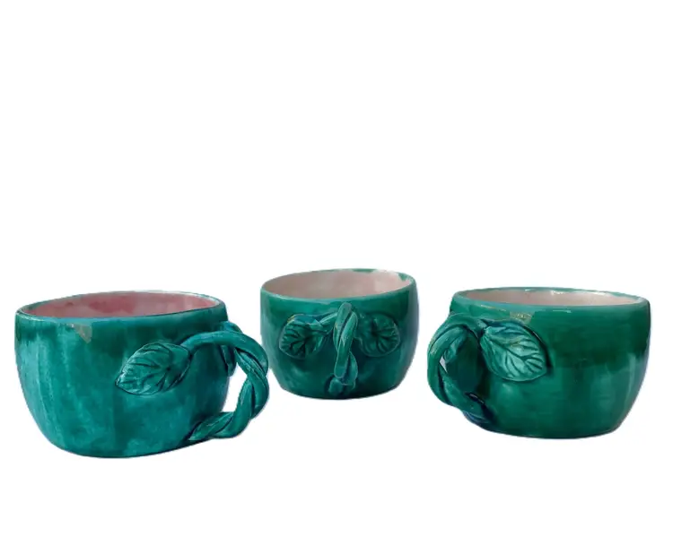 *VTG* California Pottery BRIARWOOD Set of 3 Hand Made Coffee/Tea Cups RARE