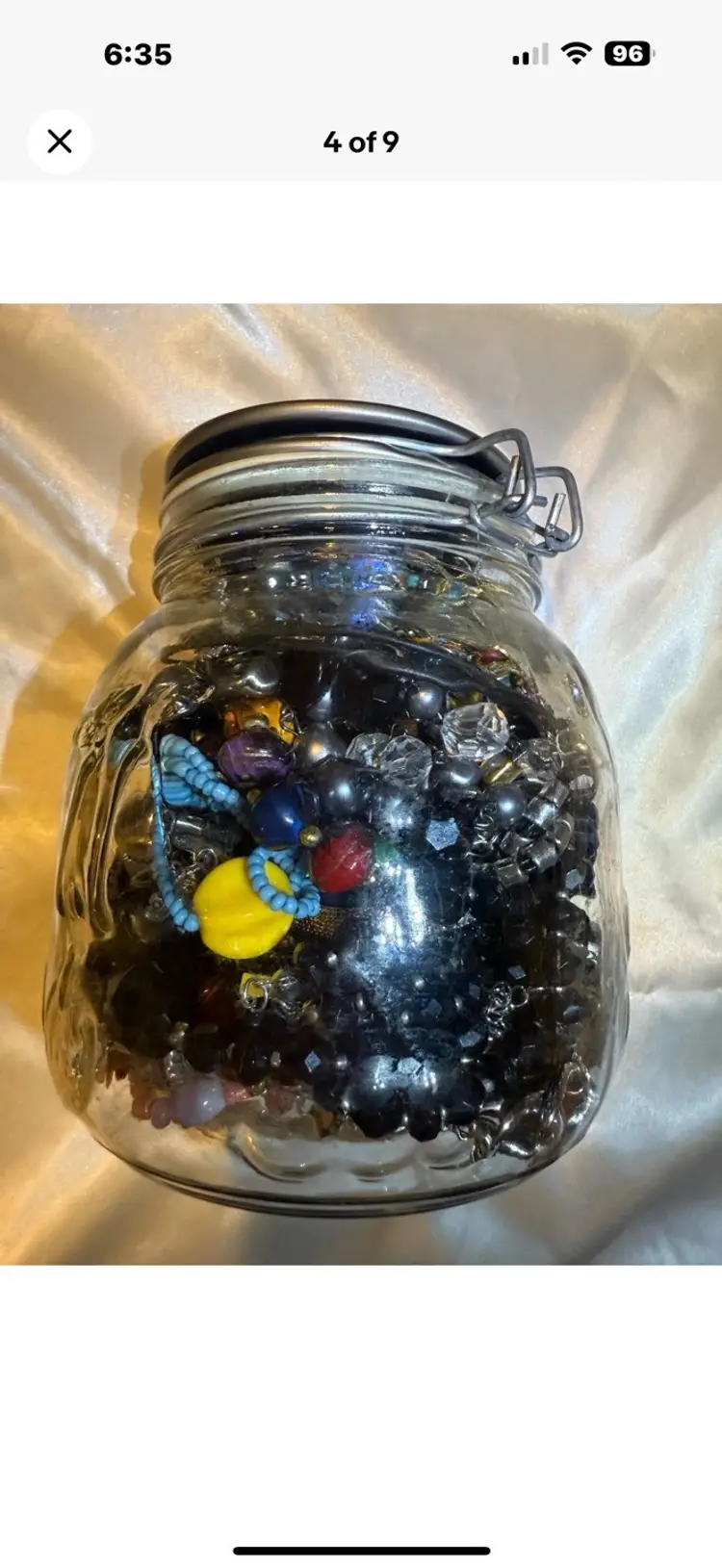 Jewelry Jar. Earrings Necklaces Bracelets Brooches 2.5 Lb.  All Wearable #17