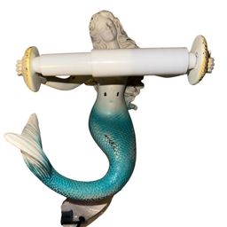 Resin Mermaid Toilet Paper Holder 8.25”Tx6.75”Wx5”deep