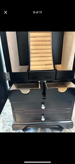 Vintage  Bombay Jewelry Cabinet Box  and small Keepsake Box set .