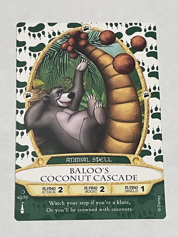 WDW Disney Sorcerers of the Magic Kingdom Spell Card #42/70 - Baloo - The Jungle Book