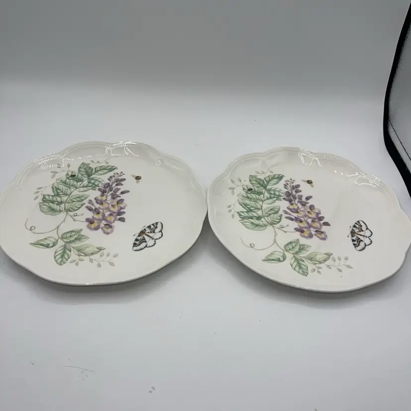 Lenox Butterfly Meadow 9-1/8” Luncheon Plates Eastern Blue Tail (2)