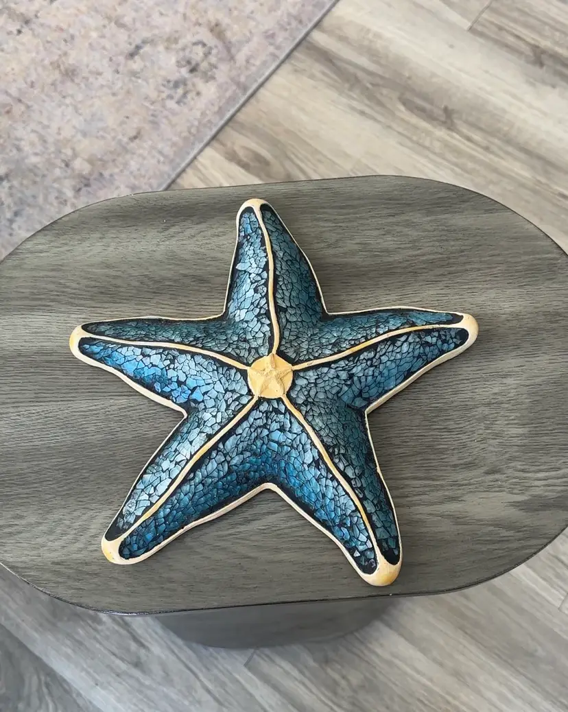 Stained Glass Starfish Wall Decor 10.5”